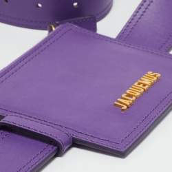 Pre Owned Jacquemus Purple Leather La Ceinture Carree Pouch Belt M