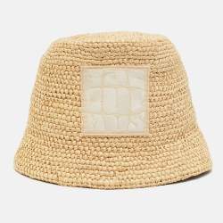 Jacquemus Brown Raffia Le Bob Ficiu Bucket Hat