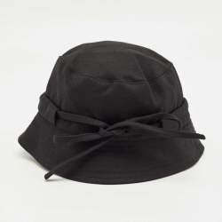 Pre Owned Jacquemus Black Cotton Le Bob Gadjo Hat Size 58