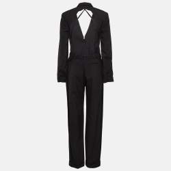 Pre Owned Jacquemus Black Wool Back Open La Combinaison Jumpsuit M