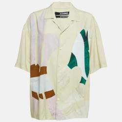 Jacquemus Beige Printed Crepe La Chemise Jean Shirt XXL