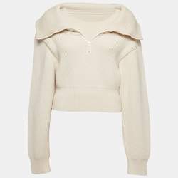 Jacquemus Light Beige Wool Knit Double Layered Sweater L
