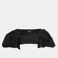 Jacquemus Black Wool Blend Exaggerated Sleeve Le Haut Camargue Top M