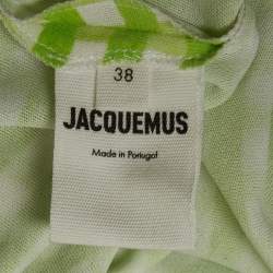 Jacquemus Green Checks Jersey Le Body Nodi Bodysuit M