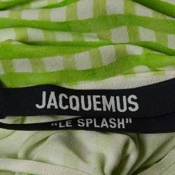 Jacquemus Green Checks Jersey Le Body Nodi Bodysuit M