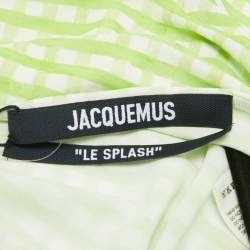 Jacquemus Green Checks Jersey Le Body Nodi Bodysuit M