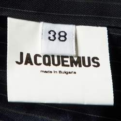 Jacquemus Grey Striped Cotton & Wool La Veste Structured Blazer M
