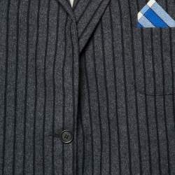 Jacquemus Grey Striped Cotton & Wool La Veste Structured Blazer M