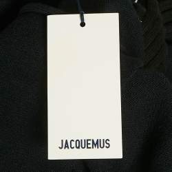 Pre Owned Jacquemus Navy Blue /Black Wool Asymmetrical Cut -out Sweater S