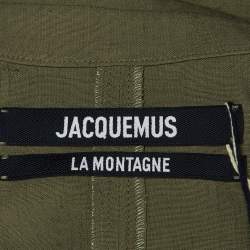Pre Owned Jacquemus Olive Green Linen Blend Cut -Out Detail La Robe Obiou Maxi Dress S 