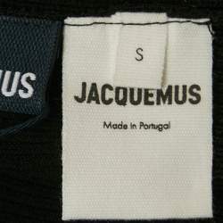 Pre Owned Jacquemus Black Rib Knit Le Bandeau Bralette Top S