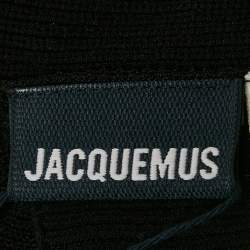 Pre Owned Jacquemus Black Rib Knit Le Bandeau Bralette Top S