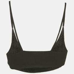 Pre Owned Jacquemus Black Rib Knit Le Bandeau Bralette Top S