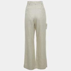 Pre Owned Jacquemus Beige Linen La Pantalon Sauge Trousers M