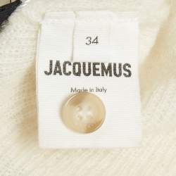 مملوكة مسبقًا Jacquemus White Mohair & Wool Cropped Cardigan S