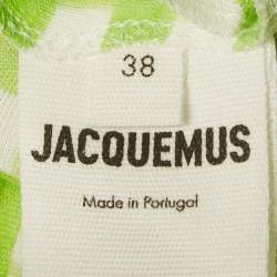 Pre Owned Jacquemus Green Check Jersey Cut out Le Body Nodi Bodysuit M 