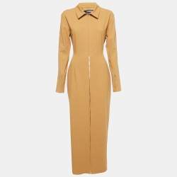 Jacquemus Camel Brown Linen Blend Long Dress M