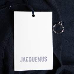 Pre Owned Jacquemus Navy Blue Linen & Cotton Le Haut Bebi Crop Top S