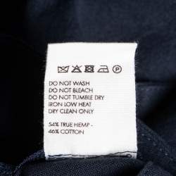 Pre Owned Jacquemus Navy Blue Linen & Cotton Le Haut Bebi Crop Top S