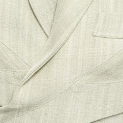 Jacquemus Light Green Canvas Le Haut Azur Cropped Blazer S
