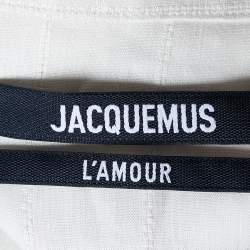 Jacquemus L'Amour Cream Linen Asymmetrical Crop Top M