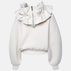Jacquemus Cream Wool & Cotton La Maille Crinoline Ruffled Jumper S