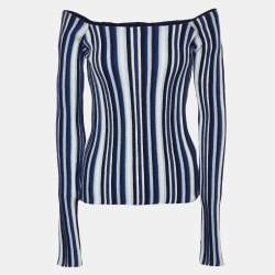 Jacquemus Blue Striped Wool Knit La Maille Top S