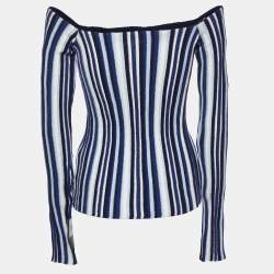 Jacquemus Blue Striped Wool Knit La Maille Top S
