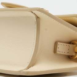 Jacquemus Cream Leather Le Bambino Top Handle Bag