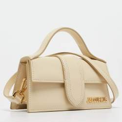 Jacquemus Cream Leather Le Bambino Top Handle Bag