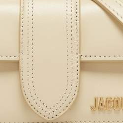 Jacquemus Cream Leather Le Bambino Top Handle Bag