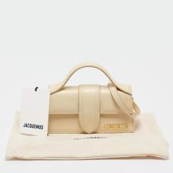 Jacquemus Cream Leather Le Bambino Top Handle Bag