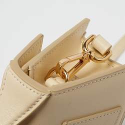 Jacquemus Cream Leather Le Bambino Top Handle Bag