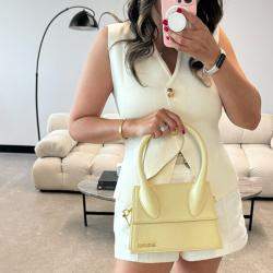 Jacquemus Cream Leather Le Grand Chiquito Bag