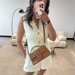 Pre Owned Jacquemus Cognac Brown Leather Le Grand Bambino Bag