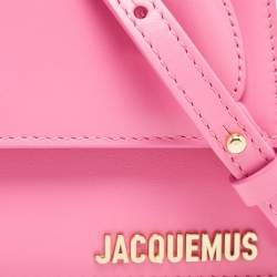 Pre Owned Jacquemus Pink Leather Long Le Chiquito Top Handle Bag