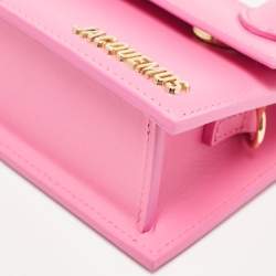 Pre Owned Jacquemus Pink Leather Long Le Chiquito Top Handle Bag