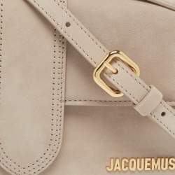 Jacquemus Beige Nubuck Leather Le Grand Bambino Top Handle Bag
