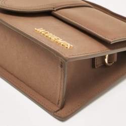 Pre Owned Jacquemus Brown Leather Le Grand Bambino Top Handle Bag