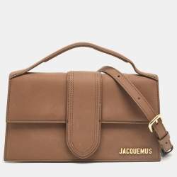Pre Owned Jacquemus Brown Leather Le Grand Bambino Top Handle Bag