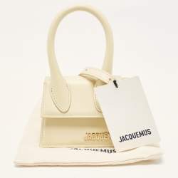Jacquemus Ivory Leather Mini Le Chiquito Top Handle Bag