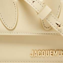 Jacquemus Ivory Leather Mini Le Chiquito Top Handle Bag