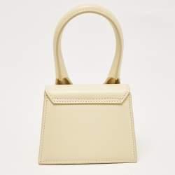 Jacquemus Ivory Leather Mini Le Chiquito Top Handle Bag
