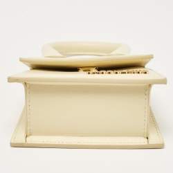 Jacquemus Ivory Leather Mini Le Chiquito Top Handle Bag