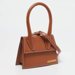 Jacquemus Brown Leather Le Chiquito Moyen Top Handle Bag