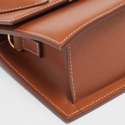 Jacquemus Brown Leather Le Chiquito Moyen Top Handle Bag