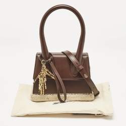 Jacquemus Cacao Leather Le Chiquito Moyen Cordao Top Handle Bag