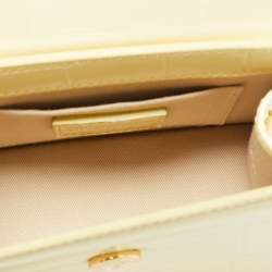 مملوكة مسبقًا Jacquemus Pale Yellow Croc Embossed Leather Le Chiquito Top Handle Bag