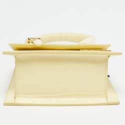 مملوكة مسبقًا Jacquemus Pale Yellow Croc Embossed Leather Le Chiquito Top Handle Bag