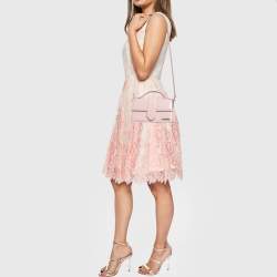 Pre Owned Jacquemus Pale Pink Patent Leather Le Grand Bambino Top Handle Bag